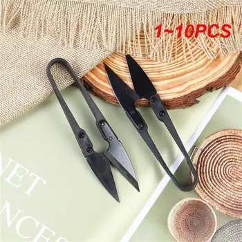 1 ~ 10ШТ Мини-шевни принадлежности U-образни ножици от въглеродна стомана Черен цвят за прически, подстригване, бродерия, ножици за бродерия, шивач