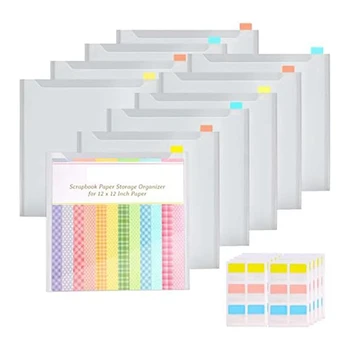 1 Комплект С 60 Подут Указательными Язычками, 10 Опаковки от Пластмаса Хартия пакет За съхранение на Хартиения файл