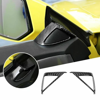 1 чифт накладки на говорител на предния багажник на кола, наслагване на детайли на интериора в стила на въглеродни влакна за Chevy Camaro 2010 2011 2012 2013 2014 2015