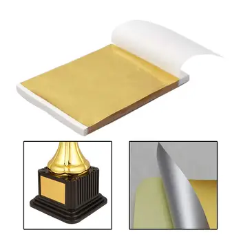100 Броя Оберток за бонбони от златна алуминиево фолио Златни листове хартия, фолио за художествени занаяти Подаръци Грим Рисувани