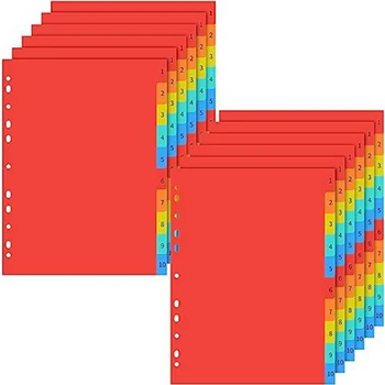12 Бр 3 Пръстеновидни фиксатор, сладък разделители индекси, както е показано на фигура, с разноцветни раздели за офис