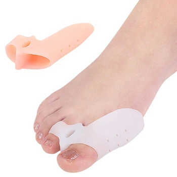 2 бр./чифт Силиконов Дишащ Коректор за пръсти на крака, Ортопедични стелки, стандартен размер, Практичен дизайн, Изправяне, Разделител, за Улесняване на болката
