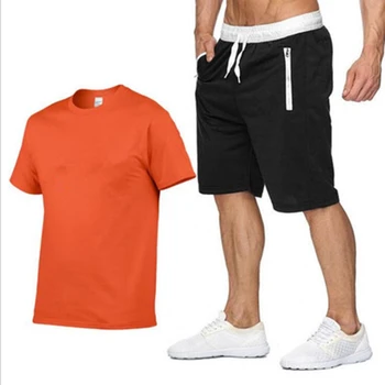 2022 Лято от памук и коноп 2021, комплект от две части, Мъжка тениска с къс ръкав, съкратен топ, Панталони, мъжки спортни костюми, Модерен дизайн F502