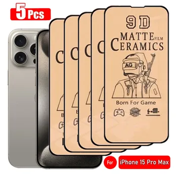 5ШТ Matte Керамични Фолио за iPhone 15 14 13 12 11 Pro Max Защитно Фолио за екрана на iPhone 15 14 8 7 6 Плюс 12 13 Mini XR XS X Max