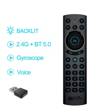 G20S PRO BT5.0 2.4 G Безжична Интелигентна Гласова Въздушна Мишка С Гироскопом IR модул за Обучение Дистанционно Управление с Осветени за Android TV BOX