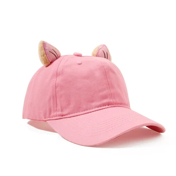 IL KEPS Дамска Шапка За Жени, 3D Скъпа шапка За Момичета С розови уши на Животни, Дамски бейзболна шапка, Солнцезащитная шапка, Най-Kpop възстановяване на предишното положение BQM335