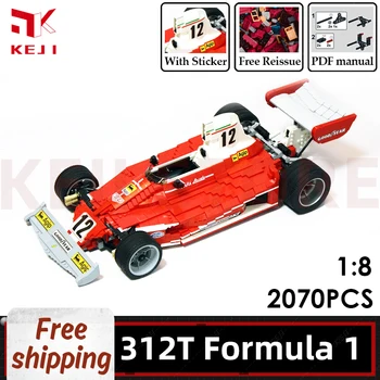 KEJI MOC-12763 312T 1:8 Формула 1 Модел F1 Със Стикер Модел Строителни Блокове Тухли Комплект само за Играчки Коледен Подарък