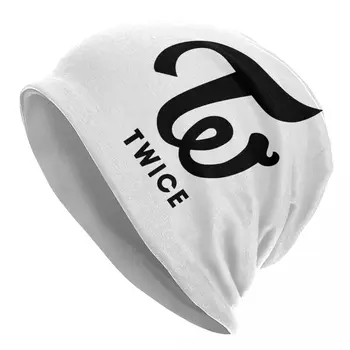 Kpop Twice Logo Skullies Шапки, Шапки Унисекс Зимна Топла Вязаная Шапка Мъжка Женска Хип-хоп Шапка за възрастни Градинска Ски шапка
