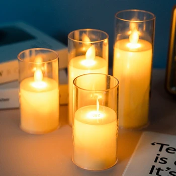 Led беспламенные свещи Електронни чаени свещи на батерии Украса на сватбени партита Декоративна лампа