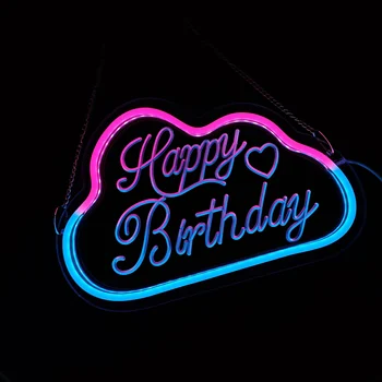 Led неонова реклама Happy Birthday се захранва от USB за декор на партито по случай рождения Ден на Oh Baby Neon Light ви Позволява да се мотае начало декор за парти