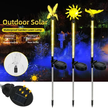 Led соларни лампа за косене на трева, като цвят на открито градински интериор, ландшафтна лампа, водоустойчив Птица, Пеперуда, слънчеви наземни светлини