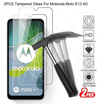 MotoE13 Glass 2 ЕЛЕМЕНТА Защитно Стъкло За Motorola Moto E13 4G E 13 13E 4G 6,5 
