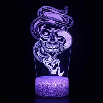 Nighdn Хелоуин 7 Цвята лека нощ Спалня Атмосфера на Терор Светлини, LED Нощни Декоративни Ночники 3D игри на Настолни Лампи Подарък