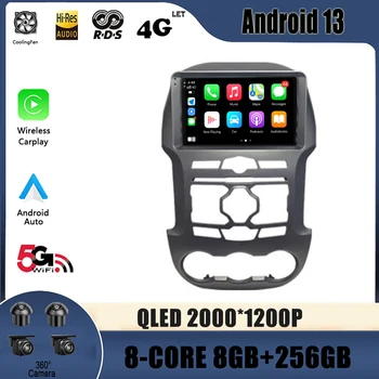 QLED 2000*1200 P Wi-Fi Авто Радионавигатор Видео 4G GPS За Ford Ranger 3 2011-2015 Android 13 Мултимедиен плеър 8 Основната 8G + 256G