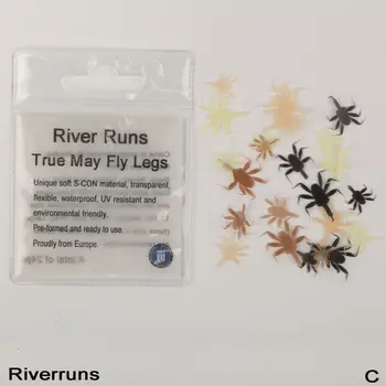 Riverruns Реалистични мухи 24 бр / пакет риболов на крака Нимфи, 4 цвята, 3 размера