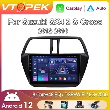 Vtopek Android 12 Автомагнитола За Suzuki SX4 2 S-Cross 2012-2016 Мултимедиен Плейър Навигация Carplay Auto Стерео DVD Главното Устройство