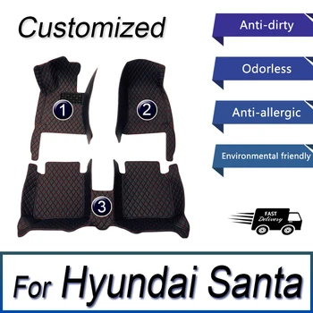 Автомобилни постелки за Hyundai Santa Fe DM NC 2013 ~ 2018 7-местни Водоустойчива подплата Авто мат Carpet Tapetes Para Автомобилни аксесоари