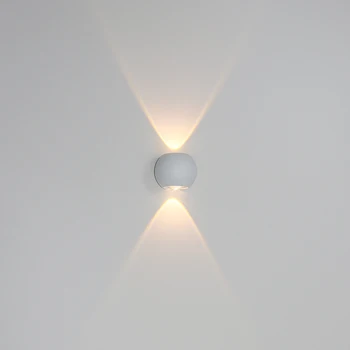Алуминиев стенен лампа с малко топче, водоустойчива IP65, за хол, спалня, антре, декориране и външно осветление, черно / бяло / сиво