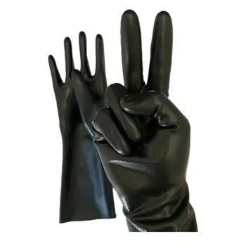 Безплатна доставка!!! Ръкавици от естествен латекс, Унисекс, Къси Ръкавици, Ръкавици без пръсти, Латекс, гумени ръкавици за китките, фетиш-костюм, дамски ръкавици