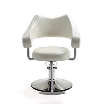 Бяло коса стол, професионално въртящо козметично коса стол, салон за красота за маникюр Sillas Para Barberia Salon Furniture CY50BC