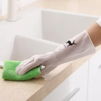 Водоустойчиви гумени ръкавици за дома, латексови ръкавици за миене на съдове, дамски ръкавици за почистване на кухня, ръкавици за миене, ръкавица за водене на домакинство, износоустойчивост
