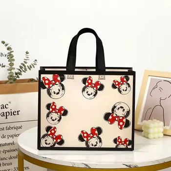 Дамски холщовая чанта-месинджър Disney с Мики и Мини Маус, мультяшная модерна дамска чанта, дамска чанта-месинджър за пазаруване
