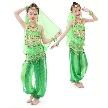 Дете 8 Цвята, Комплект детски костюми за танци, Костюми за ориенталски танци, Облекла за момичета от Египет, Египетски Боливуд, индийски танци