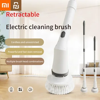 Електрическа мултифункционална четка за почистване на Xiaomi Домакински акумулаторна скрубер за пресован на плочки за пода на банята Безжична четка за почистване