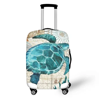 Защитен калъф за багаж с шарките на костенурки и делфини; калъф за еластичен куфара, Защитен калъф за носене; Аксесоари за пътуване