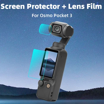 Защитни фолиа за екрана екшън-камера Лесна инсталация Защитно фолио за обектив от закалено стъкло HD е Съвместим с камера OSMO Pocket 3