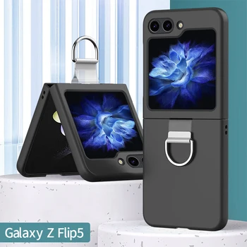 Калъф За Samsung Galaxy Z Flip 5 ZFlip3 ZFlip4 Сгъваем Държач Пръстени За екран устойчив на удари Калъф За Galaxy Z Flip 3 4 5 5G Делото