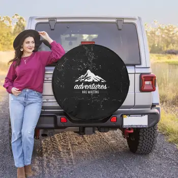 Калъф за гуми Mountain Adventure - Калъф за резервна гума за Wrangler, Liberty, 2021 Bronco, RV, Camper - опция