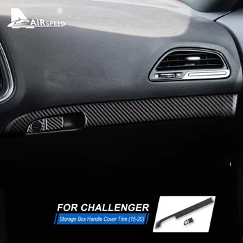 Карбоновое влакна AIRSPEED за Dodge Challenger 2015 2016 2017 2018 2019 2020 Аксесоари Вътрешната Тапицерия на Автомобила, кутия за съхранение, с Дръжка, Капак