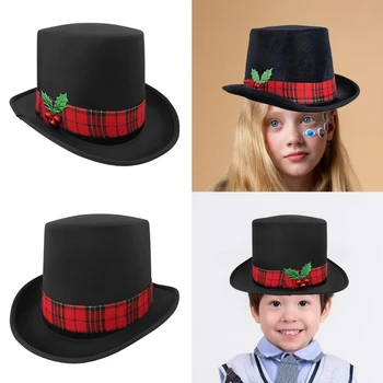 Коледна черна шапка Q1FA Изключителен комфорт за семейни събирания и фирмени мероприятия