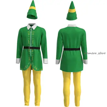 Коледни костюми на Дядо Коледа, Елф, карнавални костюми за cosplay за Хелоуин костюм за сценичното представяне на родители и деца
