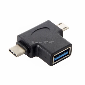 Конвертор 2 в 1 USB3.0 Type C Micro USB OTG Адаптер за Oneplus 5t 6 6 Mix 2s за телефонни адаптери S9 +