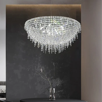 Кристални висящи лампи във формата на медузи, led стая декор, висящи лампи за маса за хранене, модерни и креативни дизайнерски полилеи вентилатори за дома