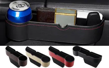 Многофункционална Кутия за съхранение на пукнатини на автомобилни седалки Кутия-органайзер за джобове с един слот в Автокресле 2 бр Кутия-органайзер за съхранение на седалки