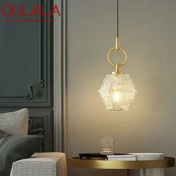 Модерен месинг окачен лампа OULALA, led златни, медни висящи лампи, Лесен, креативен интериор за дома спални