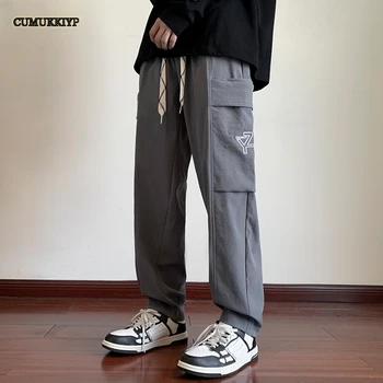 Модерен мъжки панталони-карго CUMUKKIYP с много джобове и зауженными штанинами