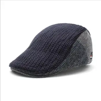 Мъжки британската шапка в есенно-зимната тенденция вязаная шапка-барета