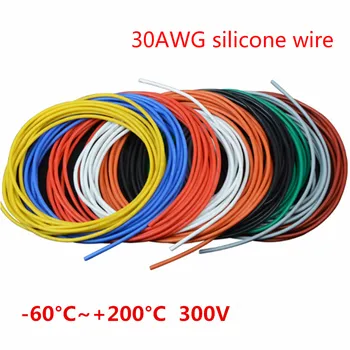 На 5 метра от 30 AWG Силиконов проводник RC кабел 11/0.08 TS Външен диаметър 0,8 mm Гъвкав електронен проводник САМ Electric