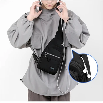 Нагрудная чанта, модни нова однотонная найлон мъжки нагрудная чанта, ежедневни висококачествена и модерна чанта през рамо с едно рамо