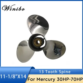 Окачен витло от неръждаема стомана 11-1 /8x14 Подходящ за двигатели Mercury мощност от 30 до 70 л. с., 3 остриета, 13 шлицевых на зъбите
