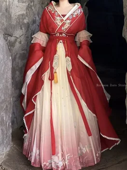 Оригинален костюм Ханьфу, cosplay Северните и Южните Династии, рокля Ханьфу с бродерия на талията, женствена рокля