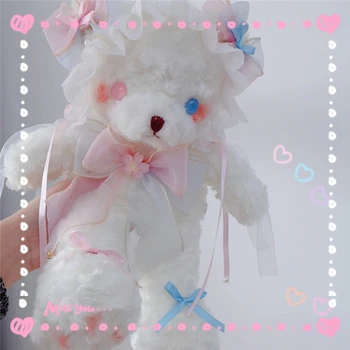 Оригинална чанта ръчна изработка с мечка Lolita crossbody чанта може да бъде през рамо jk soft момиче в стил сладка Лолита