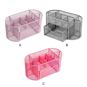 Офис държач за химикалки - Компактен Прозрачна кутия, която лесно да се намери Добра вентилация, Кутия за съхранение на Сакура Pink