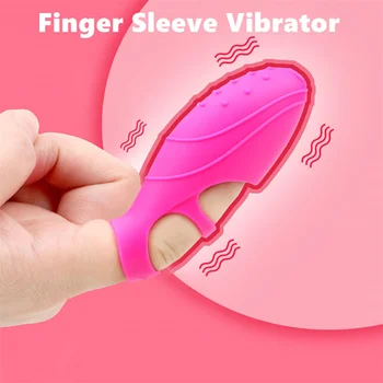 Пальчиковый вибратор с ръкав, Масажор за точката G, Стимулатор на клитора, Вибратори за женската мастурбация, секс-играчки за оргазъм за жените-лесбийки
