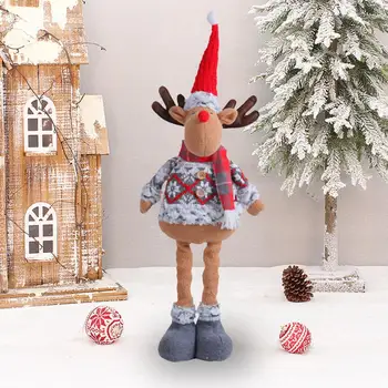 Празнични украси С плъзгаща прическа, Коледна плюшени кукли, Стоящи на Дядо Коледа, Снежен човек, Северен елен, Празничната трапеза за дома за деца
