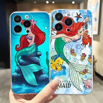 Прозрачен Калъф За Телефон Disney The Little Mermaid За Apple iPhone 15 14 13 12 11 Mini XS XR X Pro MAX 8 7 6 Plus